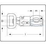 Cantonal Crochet anti-panique pour vans type 2 galvanisé
