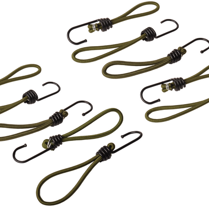 Cantonal Élastiques avec crochet - 15 cm - vert foncé avec crochet noir