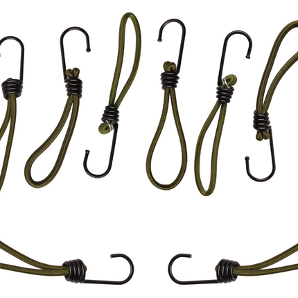 Cantonal Élastiques avec crochet - 15 cm - vert foncé avec crochet noir