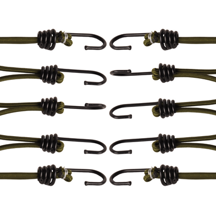 Cantonal Élastiques avec crochet - 15 cm - vert foncé avec crochet noir