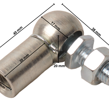 Cantonal Embout avec rotule M8 pour Ressort à gaz