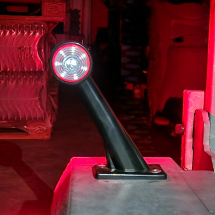 Cantonal Feu de gabarit de base rouge/blanc lumière de 19 cm de long en angle oblique - 2 pièces - gauche et droite