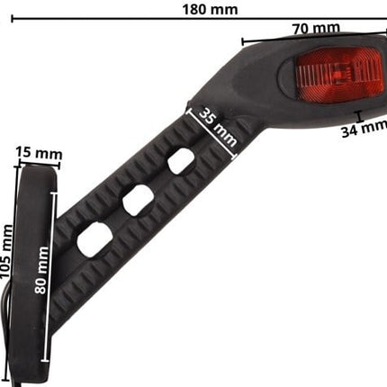 Cantonal Feu de gabarit droit - LED rouge/orange/blanche