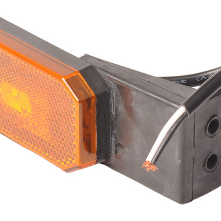 Cantonal Feu de gabarit latéral orange/jaune sur socle de montage - 10 cm de fil libre à 2 brins - ampoule