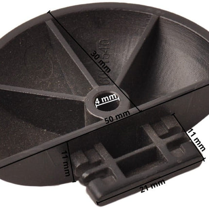 Cantonal Fiche ronde pour rails - 50x11 mm