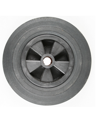 Cantonal Galet avec jante simple en plastique avec roue en caoutchouc solide 200 x 50. S'adapte aux roue jockey avec tube de 48 mm de diamètre.