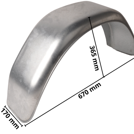 Cantonal Garde boue Métal 12 pouces 670x170x365 mm