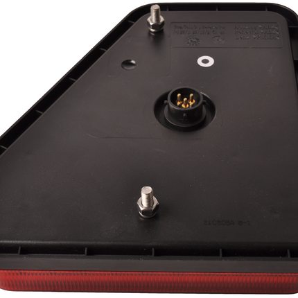 Cantonal Glotrac Feu arrière LED droit - 208x188x40 mm - inclus éclairage de recul et réflecteur triangulaire