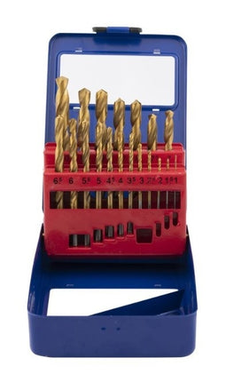 Cantonal Jeu de forets à métaux, 19 pièces, en boîte métallique