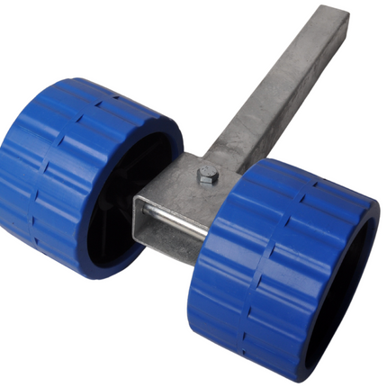 Cantonal Jeu de roulettes de cale réglable en hauteur bleu - 30x30x300 mm - galvanisé