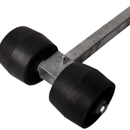 Cantonal Jeu de roulettes de fond de cale réglables noir - caoutchouc plein - 30x30x300 mm - acier galvanisé