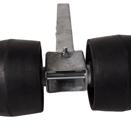 Cantonal Jeu de roulettes de fond de cale réglables noir - caoutchouc plein - 30x30x300 mm - acier galvanisé