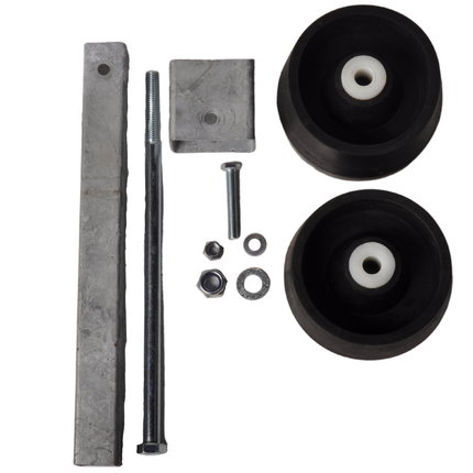 Cantonal Jeu de roulettes de fond de cale réglables noir - caoutchouc plein - 30x30x300 mm - acier galvanisé