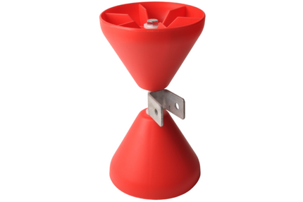 Cantonal Jeu de roulettes en forme de trompette pour annexes - rouge - Plastique 320 mm