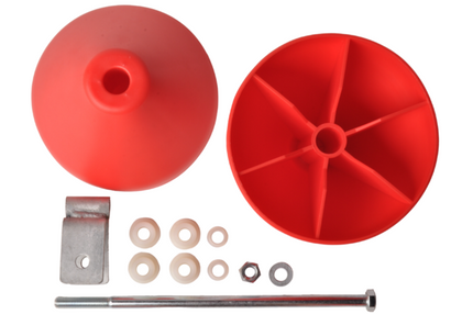 Cantonal Jeu de roulettes en forme de trompette pour annexes - rouge - Plastique 320 mm