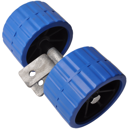 Cantonal Jeu de roulettes en plastique - bleu - 74x120 mm sur bloc basculant 30 mm