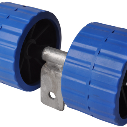 Cantonal Jeu de roulettes en plastique - bleu - 74x120 mm sur bloc basculant 30 mm