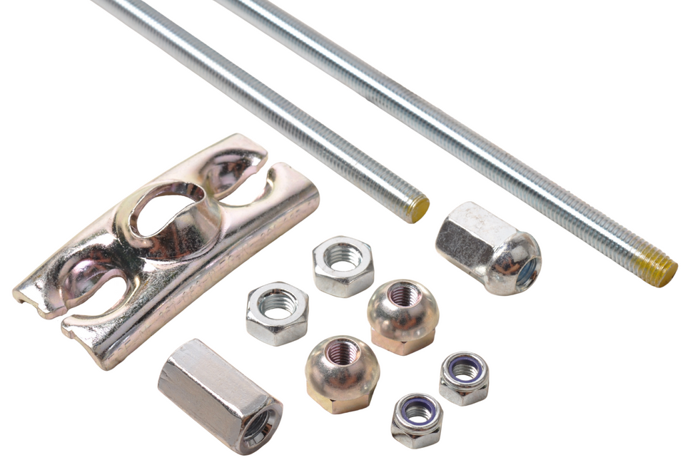 Cantonal Kit de freinage à nœuds pour remorque à un essieu avec raccord M10 et 2x 1 mètre d'extrémité filetée