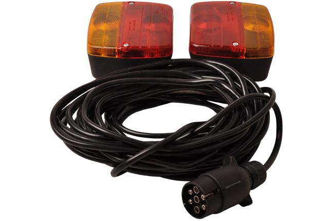 Cantonal Kit d'éclairage avec aimants avec câble principal de 7,5 mètres - idéal pour les remorques bateaux