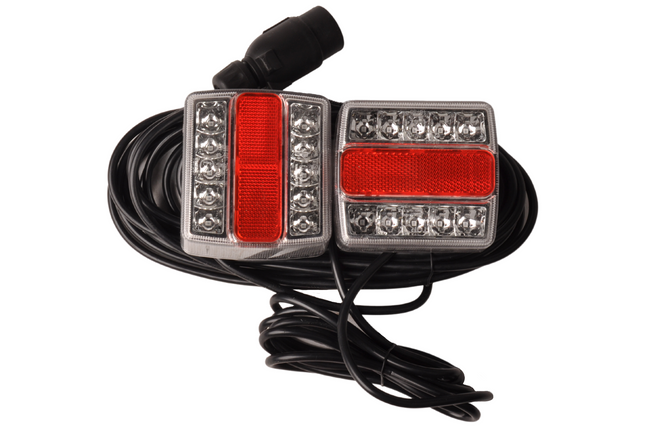 Cantonal Kit d'éclairage LED avec aimants avec 7,5 mètres de câble principal - 7 broches - idéal pour les remorques bateaux