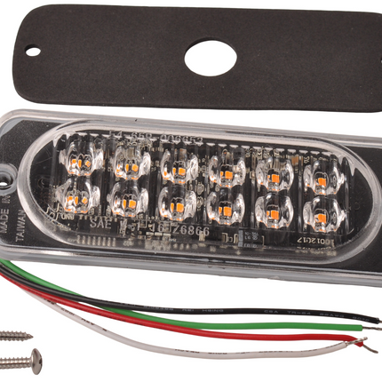 Cantonal Luminaire de secours à LED orange - dimensions 113x42x12 mm - 12 leds