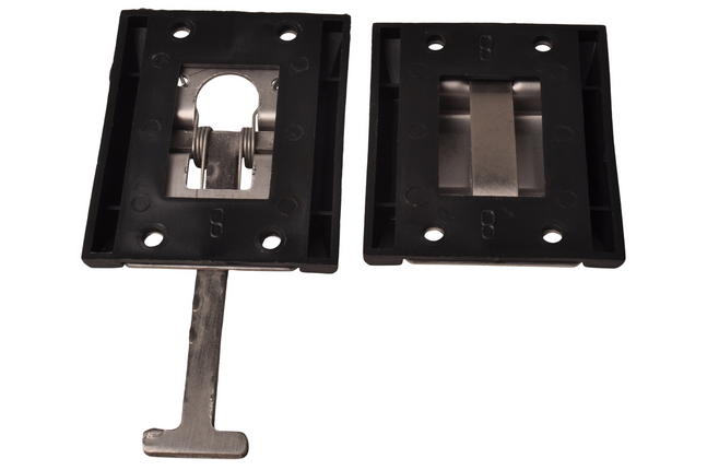 Cantonal Maintien de la porte : pièce en T + attache en acier inoxydable