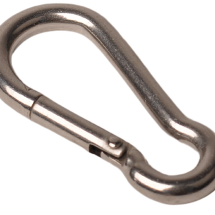 Cantonal Mousqueton en acier inoxydable 50x5 mm - diamètre de l'œillet 8 mm