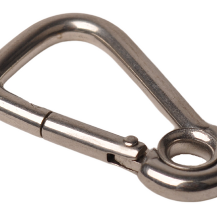 Cantonal Mousqueton en acier inoxydable 60x6 mm - diamètre de l'œillet 7 mm