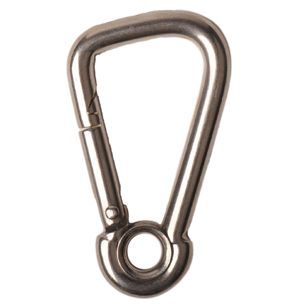 Cantonal Mousqueton en acier inoxydable 60x6 mm - diamètre de l'œillet 7 mm