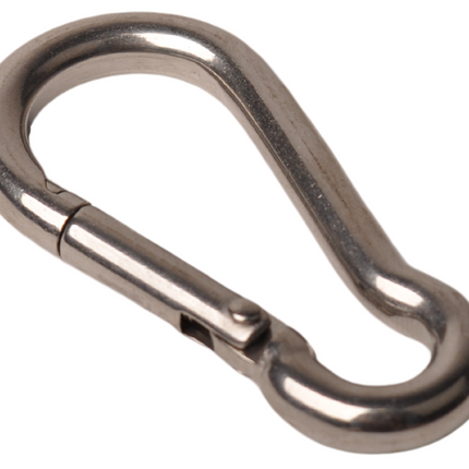 Cantonal Mousqueton en acier inoxydable 60x6 mm - diamètre de l'œillet 9 mm