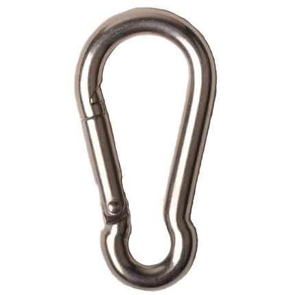 Cantonal Mousqueton en acier inoxydable 60x6 mm - diamètre de l'œillet 9 mm