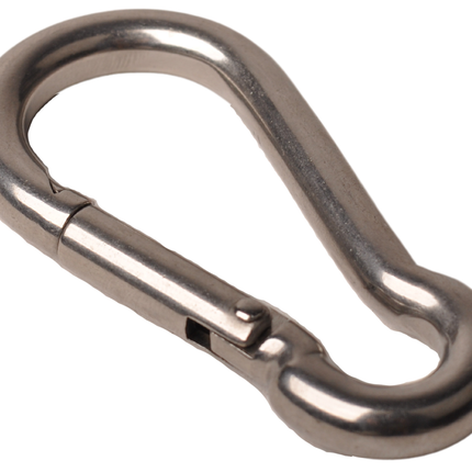 Cantonal Mousqueton en acier inoxydable 80x8 mm - diamètre de l'œillet 12 mm