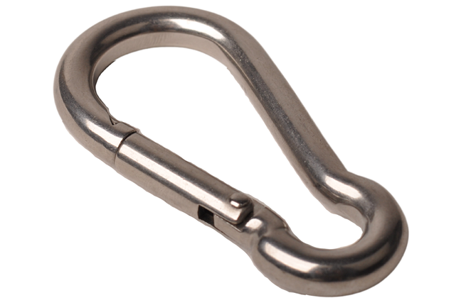 Cantonal Mousqueton en acier inoxydable 80x8 mm - diamètre de l'œillet 12 mm