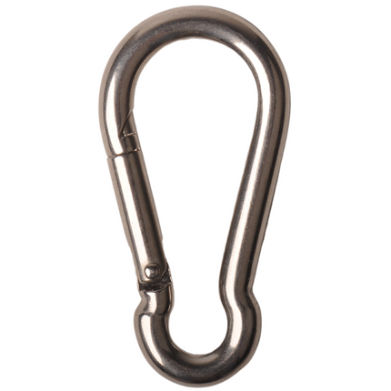 Cantonal Mousqueton en acier inoxydable 80x8 mm - diamètre de l'œillet 12 mm