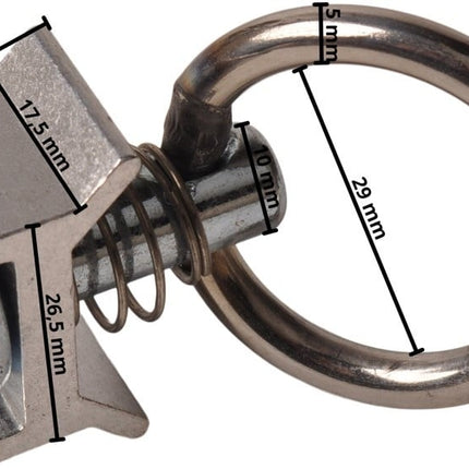 Cantonal Oeillet de fixation pour rail avec ressort 900 DaN