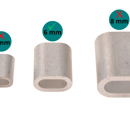 Cantonal Pince en aluminium pour fil d'acier de 6 mm