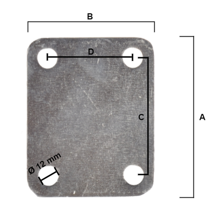 Cantonal Plaque de montage 140x80x6 mm