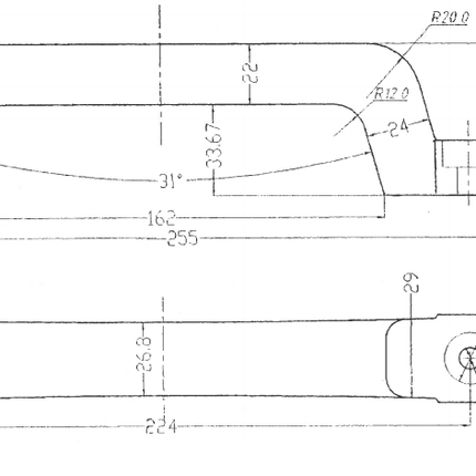 Cantonal Poignée PVC - noir - entraxe 224 mm