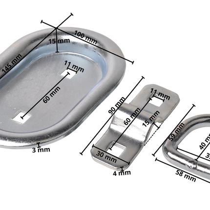 Cantonal Point d'ancrage encastré 145x100 mm