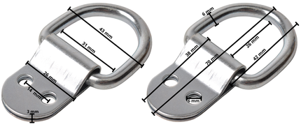 Cantonal Point d'arrimage / anneau d'arrimage allemand en 2 parties 70x26mm - Copy