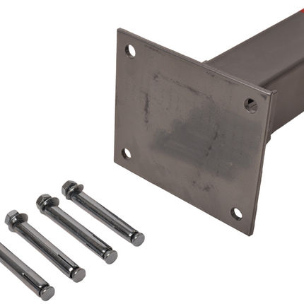 Cantonal Poteau anti-stationnement rabattable avec serrure - 650x60x60 mm - gris/rouge