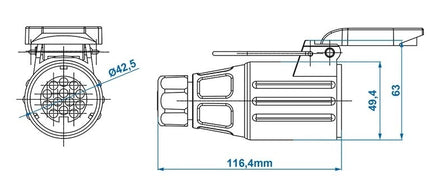 Cantonal Prise 13 broches