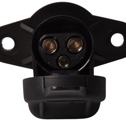 Cantonal Prise de courant à 3 broches avec raccordement par fiche plate - noire