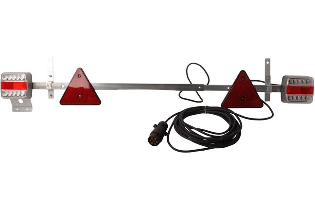 Cantonal Rampe de signalisation LED extensible de 110 cm à 160 cm - 7 broches - catadioptres inclus