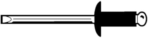 Cantonal Rivet aluminium à tête plate - Rivet pop - 6 x 26 mm - Zone de serrage 17 - 20 mm - 3900 N - les 10