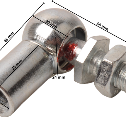 Cantonal Rotule à crochet M10 pour Ressort à gaz