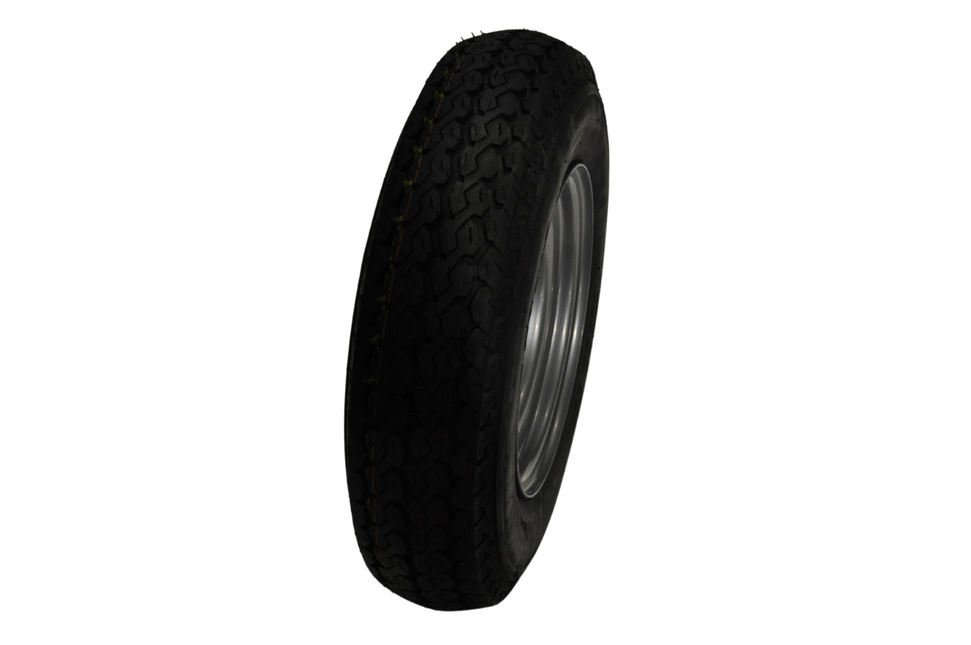 Cantonal Roue complète 10 pouces - pneu 4.50-10 + jante - Opel diamètre de trous : 4x100 - 400 kg - 6PR - diamètre du moyeu:  60 mm