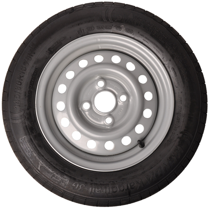 Cantonal Roue complète 145R13 pneu + jante (cercle de trous 4x100, trou de moyeu 57) 425 kg diamètre du moyeu: 57 mm