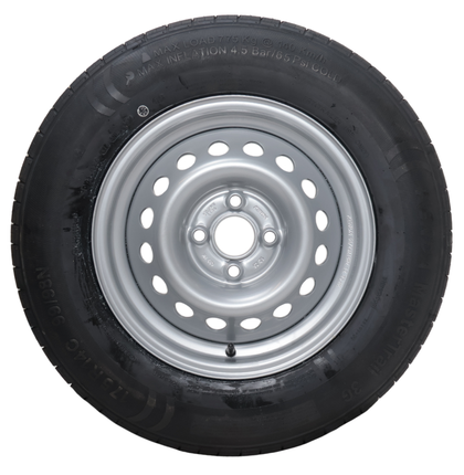 Cantonal Roue complète de remorque - 175/80R14 - entraxe : 4x100 - capacité de charge : 775 kg - diamètre de moyeu : 57 mm