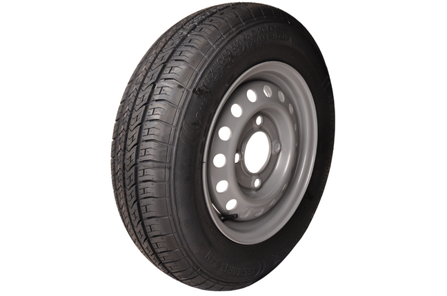 Cantonal Roue complète - pneu 155R13 + jante - pas 4x130 - capacité de charge 500 kg - diamètre du moyeu 85 mm